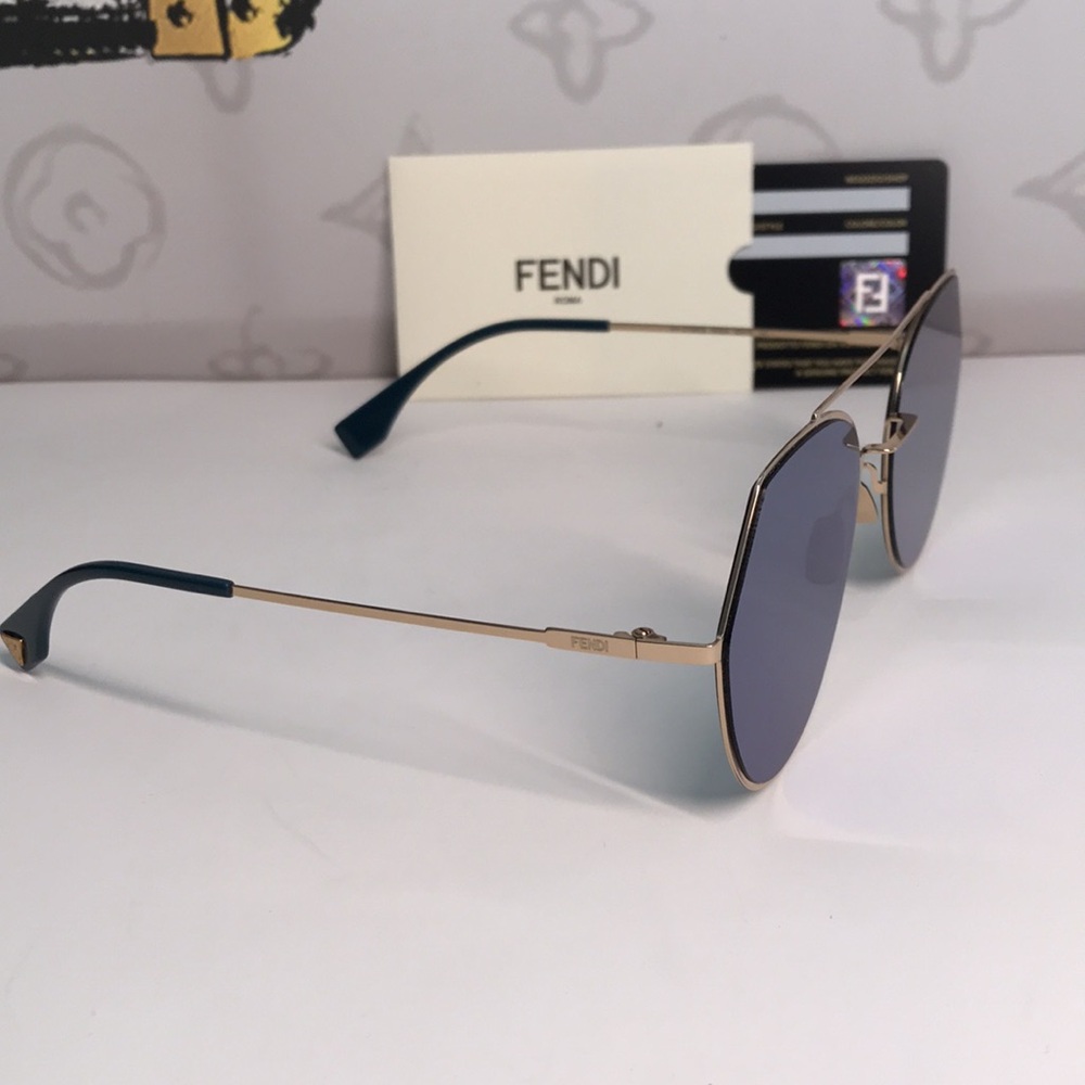 Fendi FF0194/S 0002A Blue Square Sunglasses – Women’s Luxury Eyewear - Picture 8 of 15